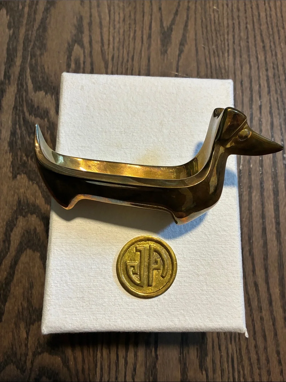 Jonathan Adler Brass dachshund ring bowl